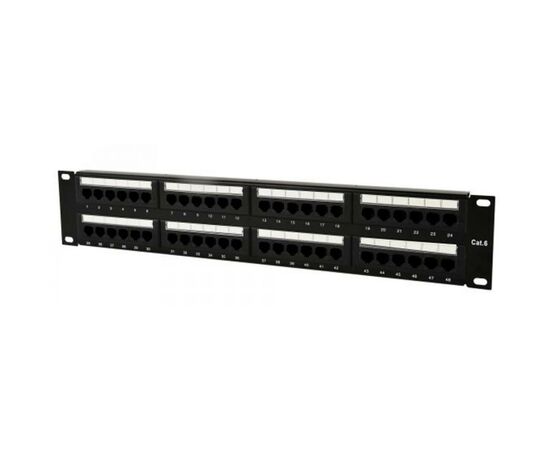 Патч-панель 19" 48xRJ-45 UTP cat.6, 2U, тип 110 Cablexpert (NPP-C648CM-001)