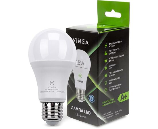 Лампочка Vinga VL-A60E27-154L