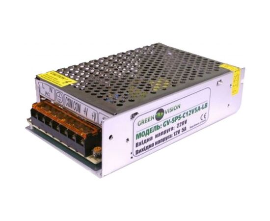 Блок питания для систем видеонаблюдения Greenvision GV-SPS-C 12V5A-LS (3448)