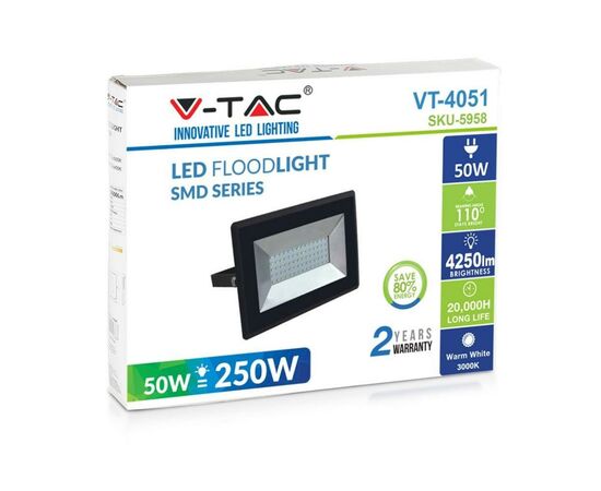 Прожектор V-TAC LED 50W, SKU-5959, E-series, 230V, 4000К (3800157625524), изображение 10 Прожектор V-TAC LED 50W, SKU-5959, E-series, 230V, 4000К (3800157625524), изображение 10