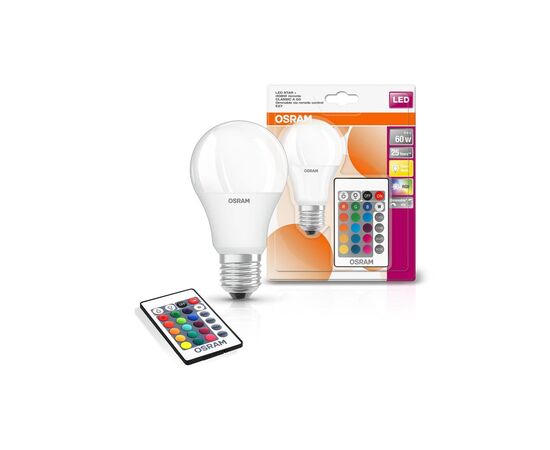 Лампочка Osram LED A60 9W 806Lm 2700К+RGB E27 (4058075430754), изображение 3 Лампочка Osram LED A60 9W 806Lm 2700К+RGB E27 (4058075430754), изображение 3