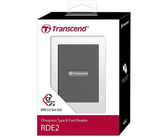Зчитувач флеш-карт Transcend USB 3.2 Gen 2x2 Type-C CFexpress (TS-RDE2), зображення 2 Зчитувач флеш-карт Transcend USB 3.2 Gen 2x2 Type-C CFexpress (TS-RDE2), зображення 2