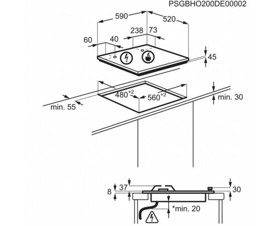 Варочна поверхня Electrolux GME363NV, зображення 9 Варочна поверхня Electrolux GME363NV, зображення 9
