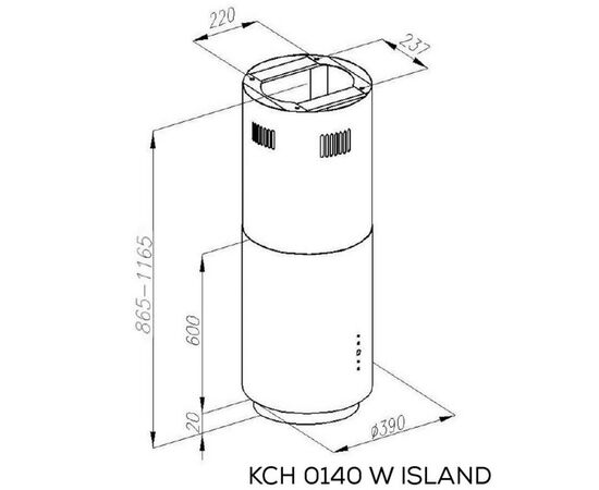 Вытяжка кухонная Kernau KCH 0140 W ISLAND, изображение 2 Вытяжка кухонная Kernau KCH 0140 W ISLAND, изображение 2
