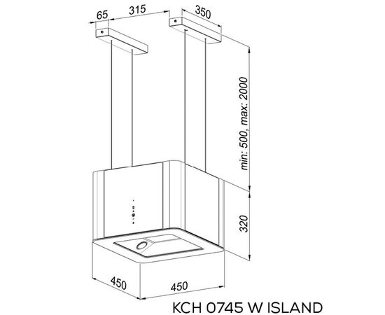 Вытяжка кухонная Kernau KCH 0745 W ISLAND, изображение 2 Вытяжка кухонная Kernau KCH 0745 W ISLAND, изображение 2