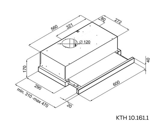 Вытяжка кухонная Kernau KTH 10.161.1 X, изображение 3 Вытяжка кухонная Kernau KTH 10.161.1 X, изображение 3