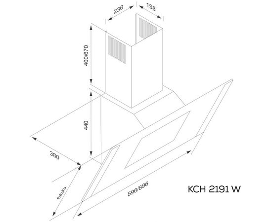 Вытяжка кухонная Kernau KCH 2191 W, изображение 2 Вытяжка кухонная Kernau KCH 2191 W, изображение 2