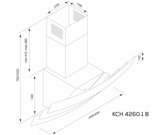 Вытяжка кухонная Kernau KCH 4260.1 B, изображение 2 Вытяжка кухонная Kernau KCH 4260.1 B, изображение 2