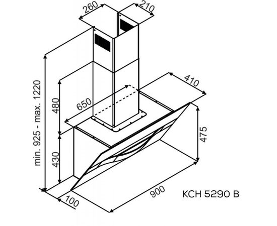 Вытяжка кухонная Kernau KCH 5290 B, изображение 3 Вытяжка кухонная Kernau KCH 5290 B, изображение 3