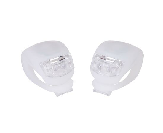 Комплект велофар Velotrade мигалка 2шт BC-RL8001 белый+красный свет LED, белый корпус (L-012)