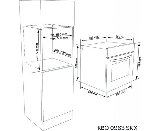Духовой шкаф Kernau KBO 0963 SK X, изображение 3 Духовой шкаф Kernau KBO 0963 SK X, изображение 3