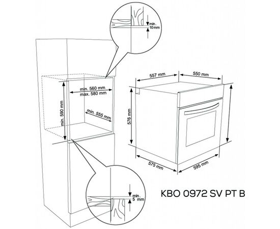 Духовой шкаф Kernau KBO 0972 SV PT B, изображение 3 Духовой шкаф Kernau KBO 0972 SV PT B, изображение 3