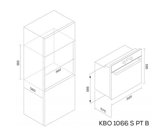 Духовой шкаф Kernau KBO 1066 P S PT B, изображение 2 Духовой шкаф Kernau KBO 1066 P S PT B, изображение 2