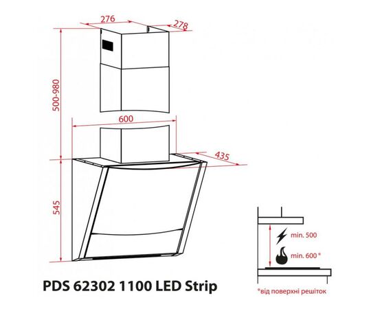 Вытяжка кухонная Weilor PDS 62302 BL 1100 LS Motion, изображение 12