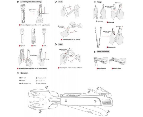 Мультитул Roxon Multi BBQ Tool (S601), изображение 8 Мультитул Roxon Multi BBQ Tool (S601), изображение 8