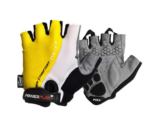 Велорукавиці PowerPlay 5010 White/Yellow M (5010A_M_Yellow)