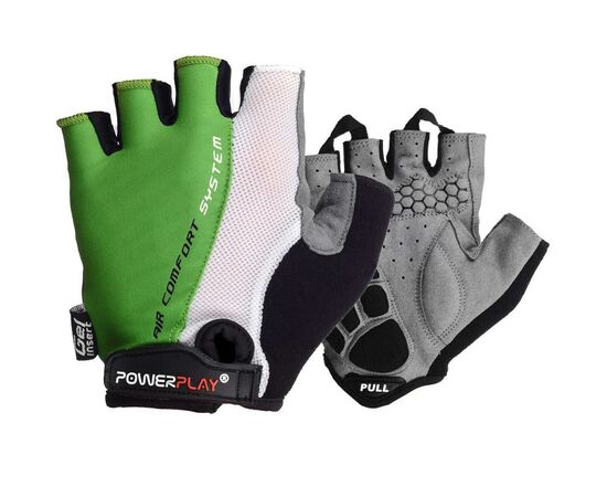 Велорукавиці PowerPlay 5010 White/Green M (5010C_M_Green)