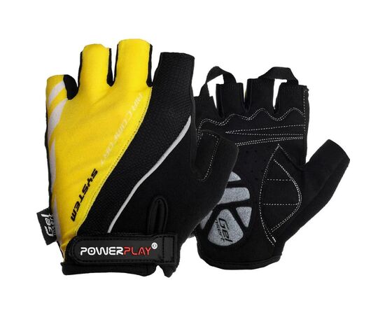 Велорукавиці PowerPlay 5024 Black/Yellow L (5024D_L_Yellow)