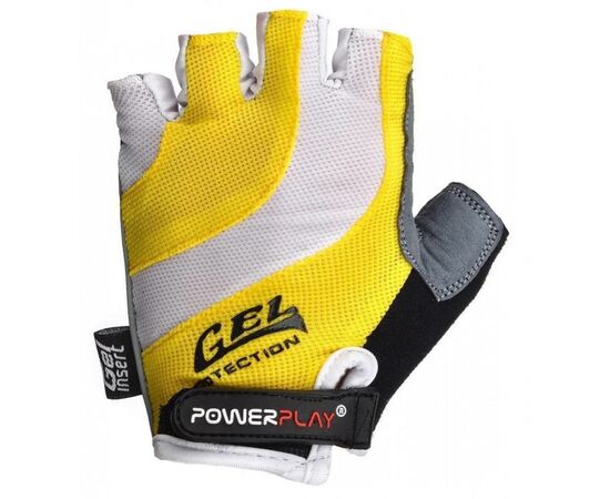 Велоперчатки PowerPlay 5034 White/Yellow L (5034B_L_Yellow), изображение 2
