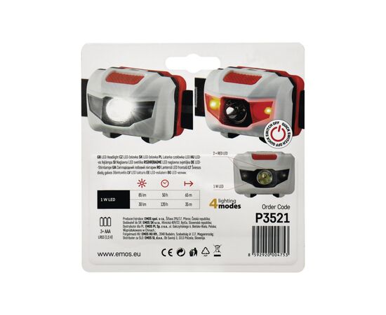 Фонарь EMOS HL-H0520 (*P3521), изображение 7 Фонарь EMOS HL-H0520 (*P3521), изображение 7
