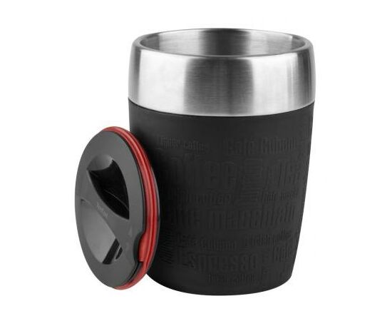 Термокружка Tefal TRAVEL CUP 0.2L silver/black (K3081314), изображение 3 Термокружка Tefal TRAVEL CUP 0.2L silver/black (K3081314), изображение 3