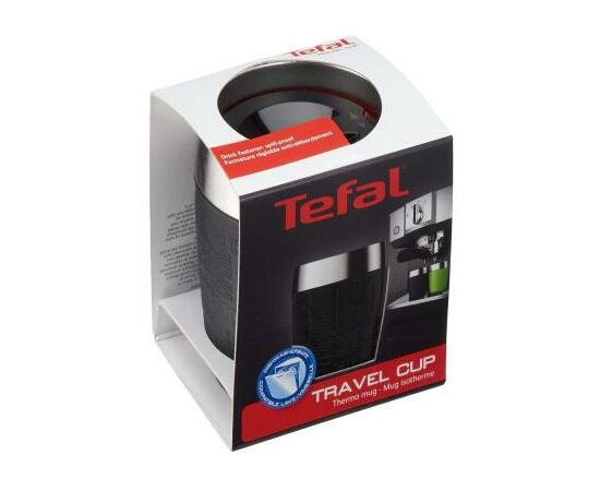 Термокружка Tefal TRAVEL CUP 0.2L silver/black (K3081314), изображение 5 Термокружка Tefal TRAVEL CUP 0.2L silver/black (K3081314), изображение 5