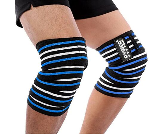Бинт для спорту Power System Knee Wraps PS-3700 Blue/Black (PS-3700_Blue-Black), зображення 3 Бинт для спорту Power System Knee Wraps PS-3700 Blue/Black (PS-3700_Blue-Black), зображення 3