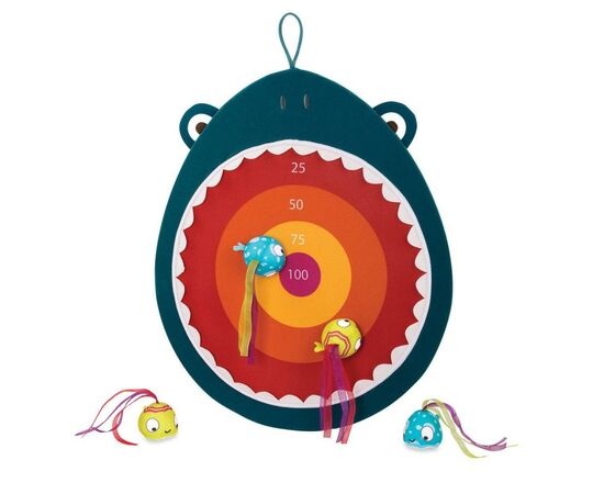 Игровой набор Battat Голодная акула 1 мишень 4 мячика-рыбки (BX1638Z), изображение 2 Игровой набор Battat Голодная акула 1 мишень 4 мячика-рыбки (BX1638Z), изображение 2