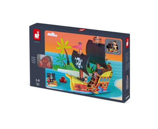 Игровой набор Janod Корабль пиратов 3D (J08579), изображение 7 Игровой набор Janod Корабль пиратов 3D (J08579), изображение 7