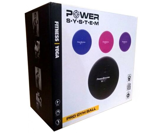 Мяч для фитнеса Power System PS-4018 85cm Black (4018BK-0), изображение 2 Мяч для фитнеса Power System PS-4018 85cm Black (4018BK-0), изображение 2