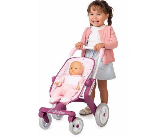 Коляска для кукол Smoby Baby Nurse Прованс Прогулянка з поворотними колесами (251203), изображение 2 Коляска для кукол Smoby Baby Nurse Прованс Прогулянка з поворотними колесами (251203), изображение 2