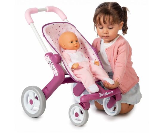 Коляска для кукол Smoby Baby Nurse Прованс Прогулянка з поворотними колесами (251203), изображение 3 Коляска для кукол Smoby Baby Nurse Прованс Прогулянка з поворотними колесами (251203), изображение 3