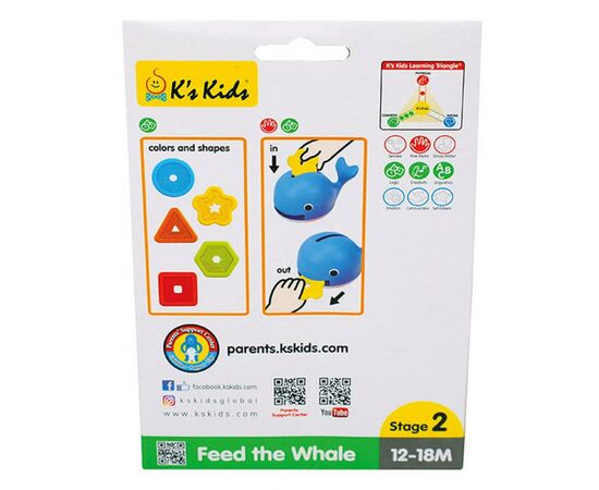 Развивающая игрушка K’S KIDS Накорми Кита (KA10767-GB), изображение 3 Развивающая игрушка K’S KIDS Накорми Кита (KA10767-GB), изображение 3