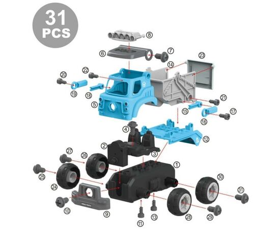 Конструктор Diy Spatial Creativity Самосвал (CJ-1379189), изображение 3 Конструктор Diy Spatial Creativity Самосвал (CJ-1379189), изображение 3