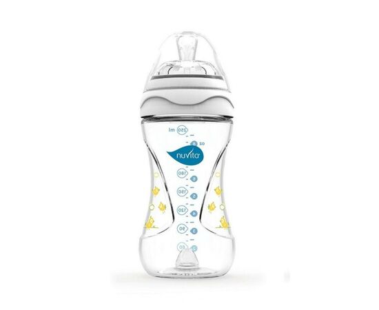 Бутылочка для кормления Nuvita Mimic 250 мл 3м+ антиколиковая, белая (NV6030White)