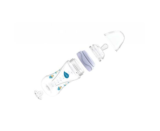 Бутылочка для кормления Nuvita Mimic 330 мл 4м+ антиколиковая, голубая (NV6050Blue), изображение 2 Бутылочка для кормления Nuvita Mimic 330 мл 4м+ антиколиковая, голубая (NV6050Blue), изображение 2