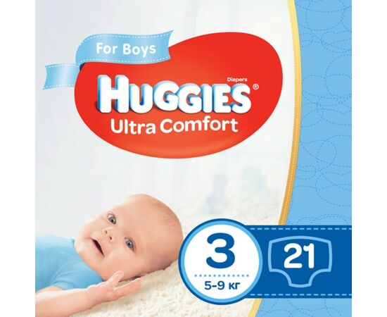 Подгузник Huggies Ultra Comfort 3 для мальчиков (5-9 кг) 21 шт (5029053543536)