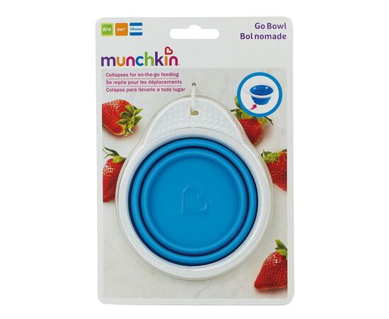 Тарелка детская Munchkin дорожная Go Bowl Голубая (012377.01), изображение 2 Тарелка детская Munchkin дорожная Go Bowl Голубая (012377.01), изображение 2