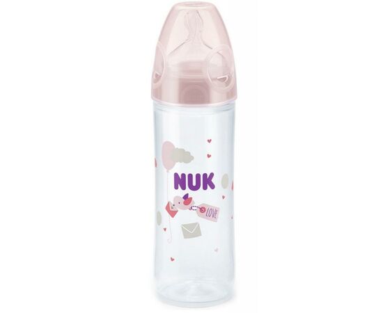 Бутылочка для кормления Nuk New Classic 250 мл 6+ мес роз. силик.соска (3952704)