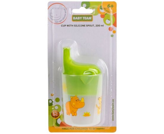 Поїльник-непроливайка Baby Team із силіконовою насадкою 200 мл (5008), зображення 5 Поїльник-непроливайка Baby Team із силіконовою насадкою 200 мл (5008), зображення 5