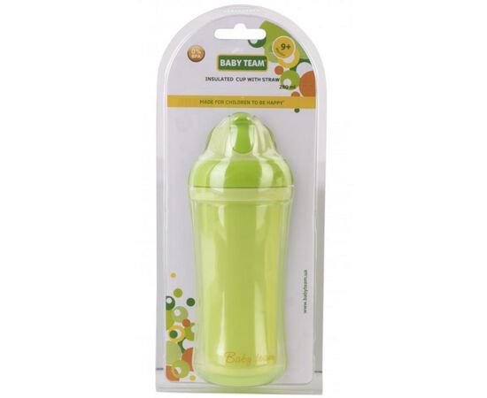 Поильник-непроливайка Baby Team С двойными стенками и трубочкой 280 мл (5021), изображение 2 Поильник-непроливайка Baby Team С двойными стенками и трубочкой 280 мл (5021), изображение 2