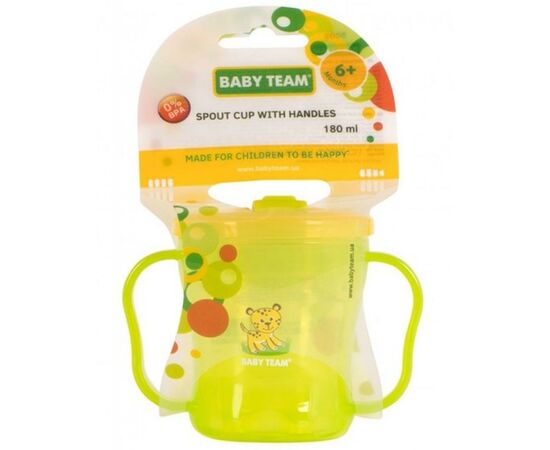 Поильник-непроливайка Baby Team с ручками и складывающимся носиком, 180 мл (5002), изображение 2 Поильник-непроливайка Baby Team с ручками и складывающимся носиком, 180 мл (5002), изображение 2