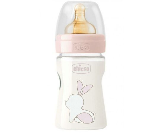 Бутылочка для кормления Chicco Original Touch с латексной соской 0м+ 150 мл Розовая (27610.10), изображение 2 Бутылочка для кормления Chicco Original Touch с латексной соской 0м+ 150 мл Розовая (27610.10), изображение 2