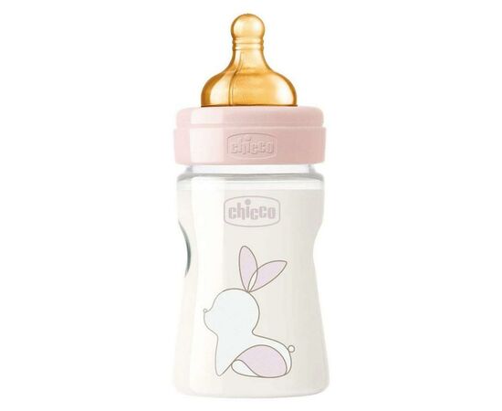 Бутылочка для кормления Chicco Original Touch с латексной соской 0м+ 150 мл Розовая (27610.10)