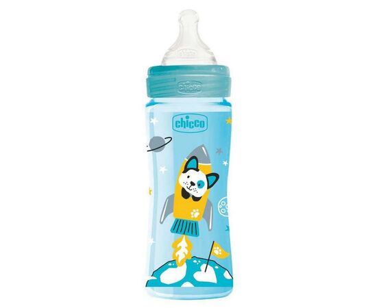 Пляшечка для годування Chicco пластикова Well-Being Physio Colors з силік. соскою 4м+ 330 (28637.20)