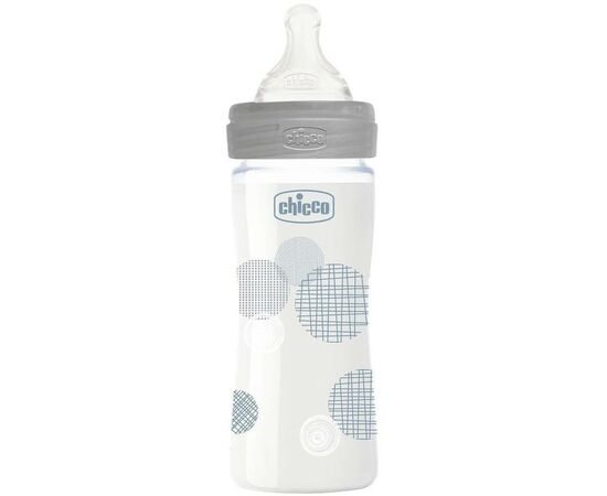 Бутылочка для кормления Chicco пластиковая Well-being Physio Colors с силик. соской 0м+ 240 (28721.30)