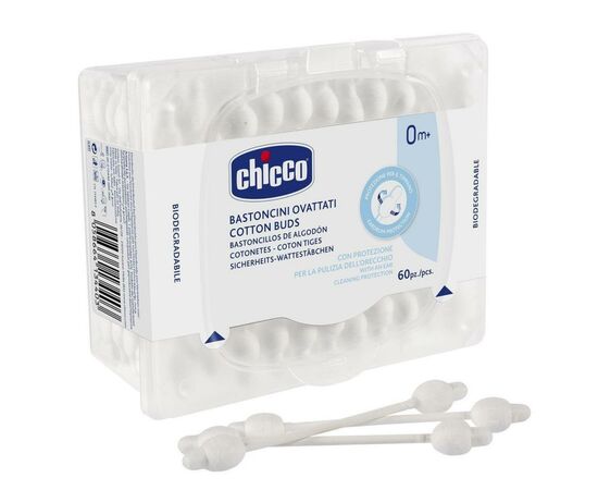 Ватные палочки Chicco с ограничителем 60 шт (10440.00)