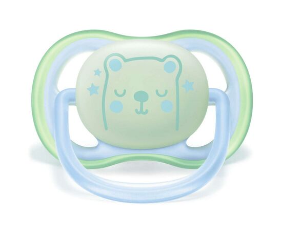 Пустышка Philips AVENT Ultra Air Ночная 0-6 мес для мальчиков/нейтральная 2 шт (SCF376/11), изображение 3 Пустышка Philips AVENT Ultra Air Ночная 0-6 мес для мальчиков/нейтральная 2 шт (SCF376/11), изображение 3