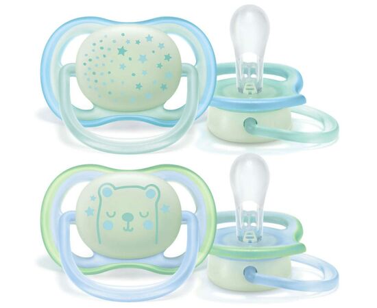 Пустушка Philips AVENT Ultra Air Нічна 0-6 міс для хлопч. 2 шт (SCF376/11)