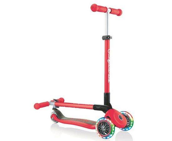 Самокат Globber Primo Foldable Lights Red (432-102-2), изображение 3 Самокат Globber Primo Foldable Lights Red (432-102-2), изображение 3